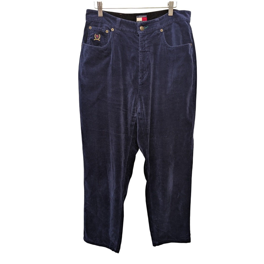 Vintage Y2K Tommy Hilfiger Tommy Jeans Corduroy Pants Crest Logo 90s Retro Fall